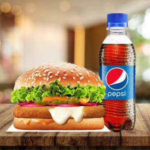 Cheese Burst Lava Burger + Pepsi 250ml
