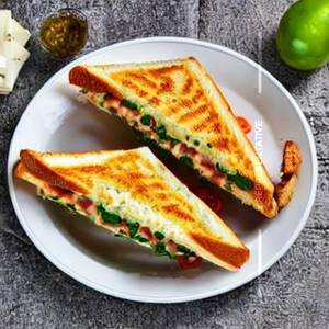 Garlic melt margherita sandwich