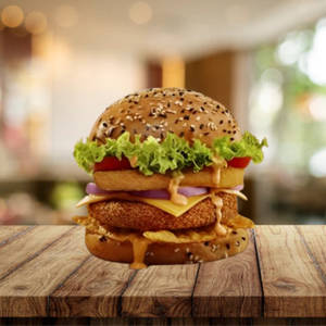 Jr Devil Veg Burger With Cheese Slice