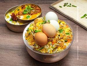 Egg Biryani (Veg Dum Rice)