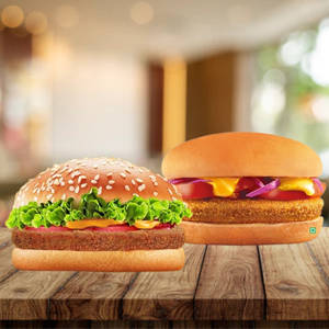 Cheese Masala Burger + Aloo Tikki Burger