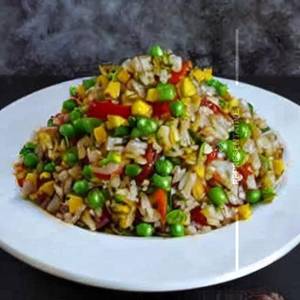 Fried rice mushroom chilli salad