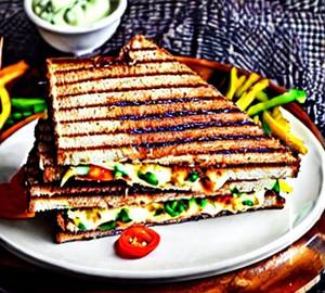 Schezwan veg. cheese grill sandwich