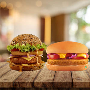 Jr Devil Veg Burger + Aloo Tikki Burger