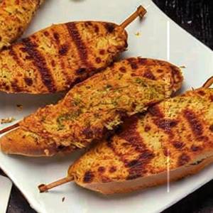 Chicken Seekh Kabab Garlic Bread