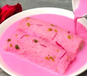 Strawberry Khoya Bread Roll