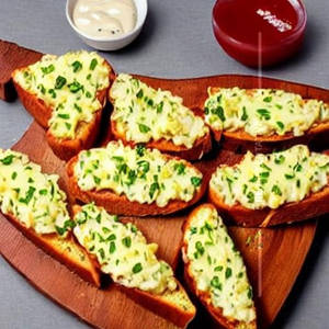 Cheese Garlic Bread Open  Sandwich