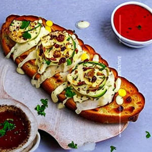 Plain Garlic Bread Open  Sandwich
