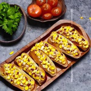 Corn Cheese Toast Open Sandwich