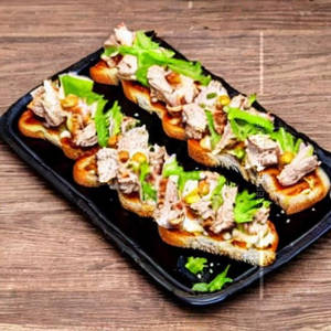 Chicken Garlic Chesses Open Sandwich