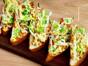 Cheese Chilli Toast Open  Sandwich