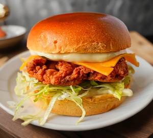 Chicken burger with cheese