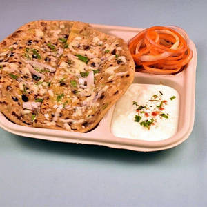 Paneer Paratha With Curd And Pickle( 2 Pieces Of Parathas)