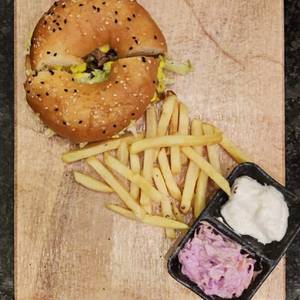 Mushroom N Caesar Bagel