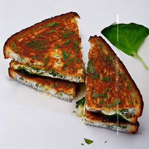 Veggise grilled cheese herb