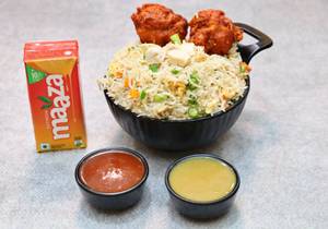 Chicken Rice + Chicken 65[2 Pcs] + Beverage