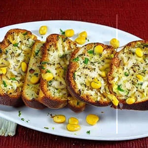 Corn Mushroom Garlic Bread