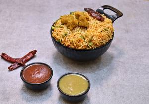 Schezwan mutton fried rice