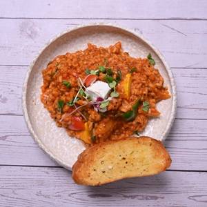 Veg Tomato Basil And Goat Cheese Risotto