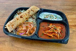 Pulled Chicken Dhaba Curry Thali