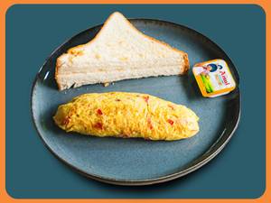 Classic 3 Eggs Omelette, Toast