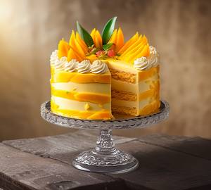 Cosmo mango eggless cake