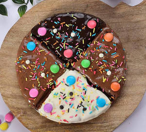 Quad Chocolate Waffle Pizza