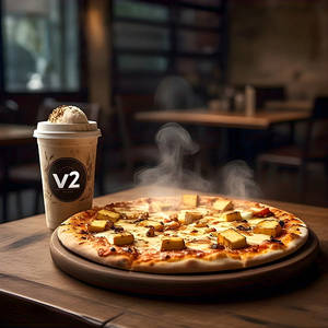 Paneer Pizza + Cold Coffee With Ice Cream