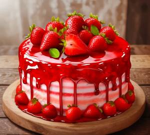 Strawberry eggless cake