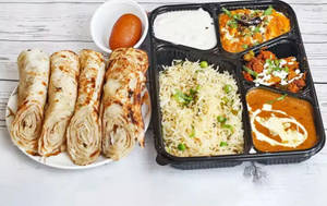 Punjabi Thali With Sweet Dish