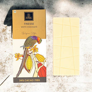 ZOROY Belgian Style White Chocolate Bar 58 Gms