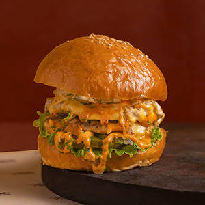 Chipotle Douple Smash Chicken Burger