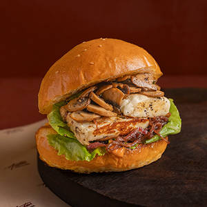 Halloumi & Mushroom Melt Burger
