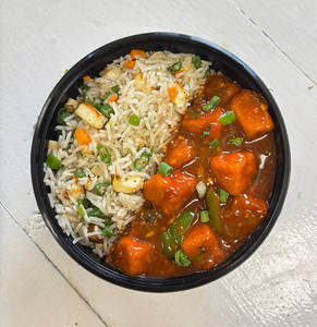 Paneer Manchurian With Paneer Fried Rice Bowl