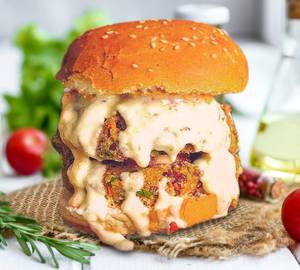 Cheesy egg burger