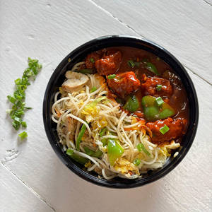 Chilli Chicken With Chicken Noodles Bowl
