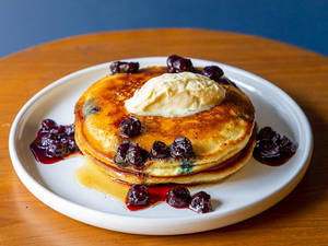 Dark Chocolate & Blueberry Pancakes (2 Pcs)