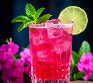 Rose petal rooh-afza mojito