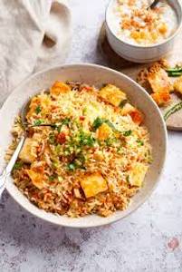 Paneer Fried Rice With Raita