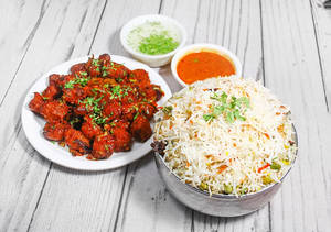 Veg Manchurian+veg Biryani
