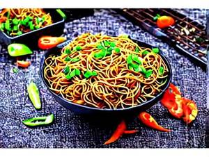 Veg manchurian noodles