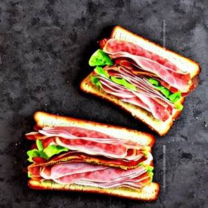Salami & Lettuce Sandwich