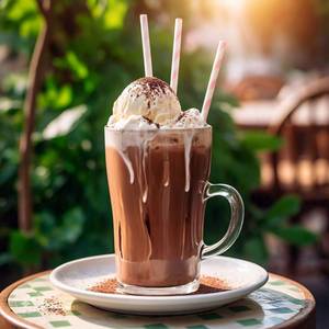 Cold coffee with ice cream