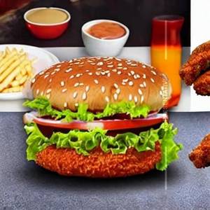 Soya chunks burger [half]