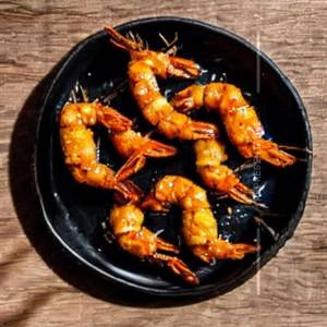 Golden fried prawns
