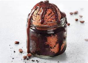 Brownie chocolate ice cream fudge jar