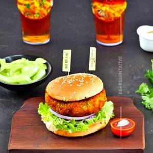 Peri peri aloo tikki burger [half]