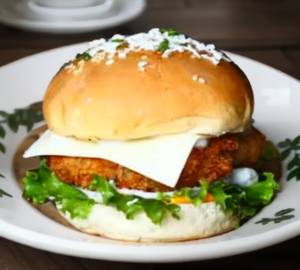 Cheese paneer patty burger