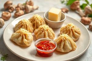 Mushroom Cheese Momo (6pcs)