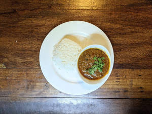 White Rice + Kheema (mutton) Curry